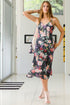 Shalom "Fishnet Floral" Bias Cut Silk Slip Dress